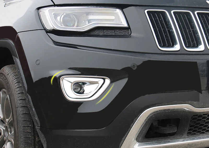Подходит для Jeep Grand Cherokee ABS пластик передний противотуманный светильник накладка 2 шт. аксессуары наружные планки