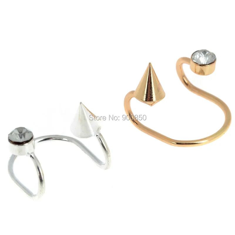 1 шт. женские серьги в стиле панк с заклепками и кристаллами позолоченные