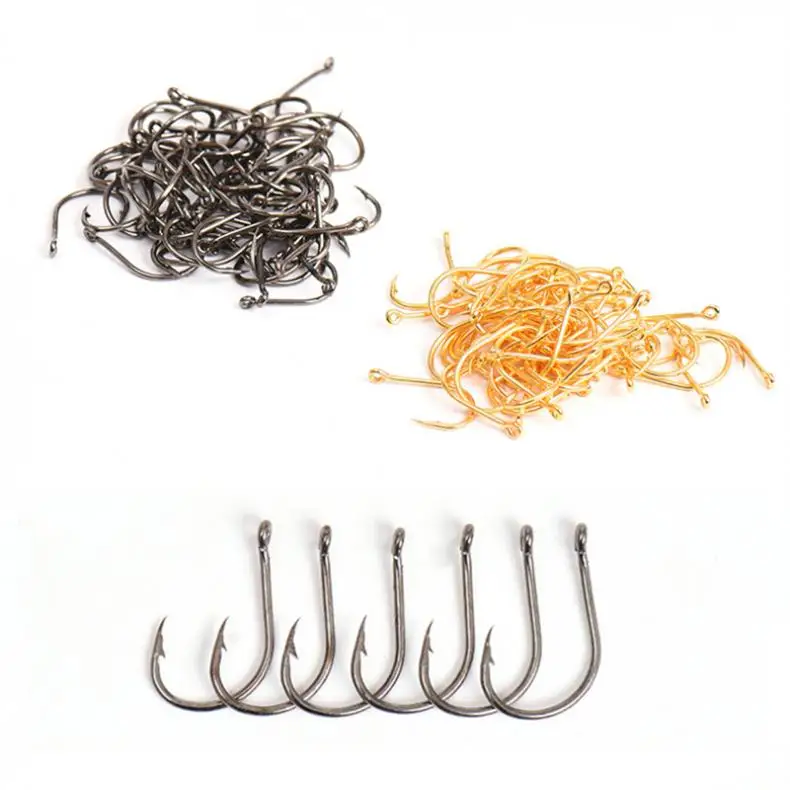 

600pcs/lot Fishing Hooks Set 3# - 12# 10 Size Barb Jig Hook High Carbon Steel Fishhook Kit Carp with Hole