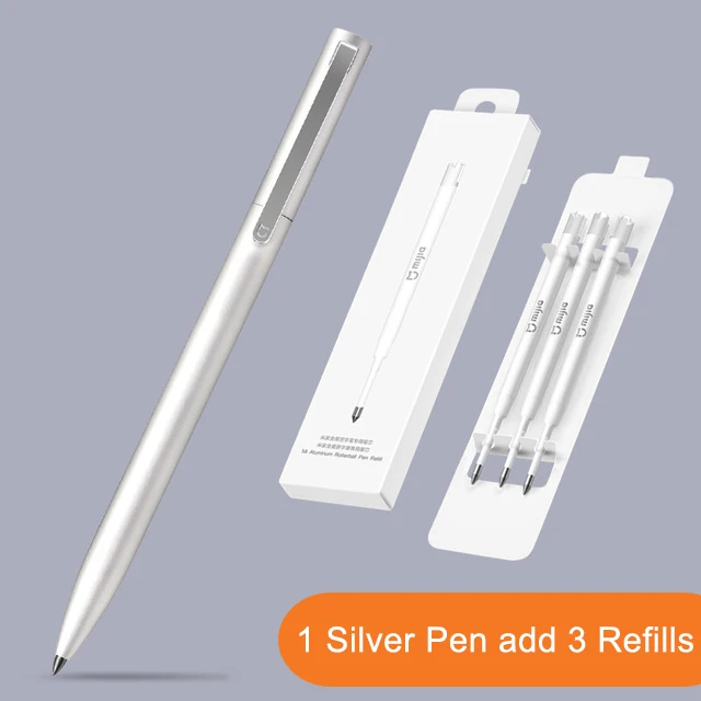 Silver Pen add 3 lnk Xiaomi Mijia металлический знак P-E-N PREMEC Гладкий Швейцарский пополняемый сплав ручки MiKuni Япония черные чернила 0,5 подписи P-E-N - Цвет: Silver Pen add 3 lnk
