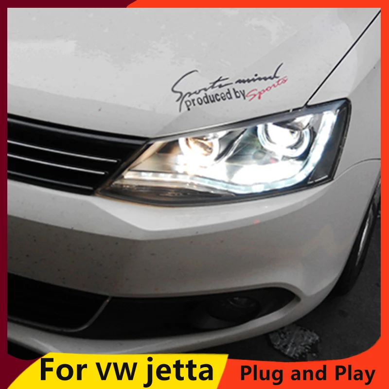 

KOWELL Car Styling For vw jetta headlights For VW jetta MK6 head lamps with LED guide car styling bi xenon lens parking