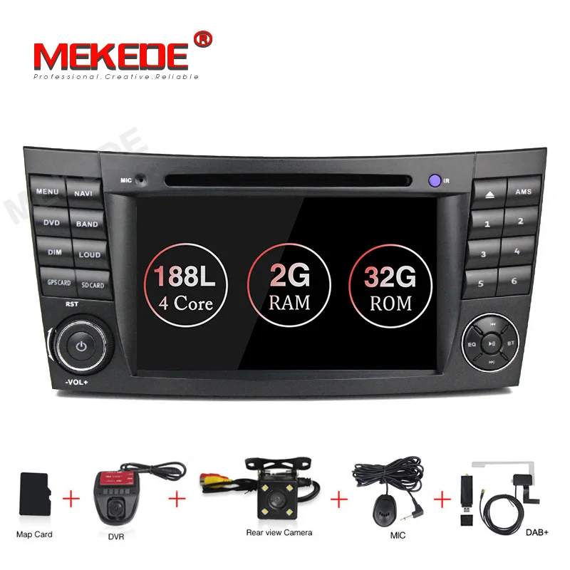 DVD CAMERA DVR DAB MEKEDE Два Din Автомобильный мультимедийный плеер Android 9,1 dvd-плеер для Mercedes/Benz/E-Class/W211/E300/CLK/W209/CLS/W219 gps радио - Цвет: DVD CAMERA DVR DAB