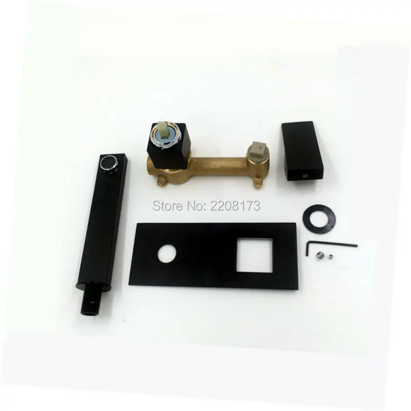 Смесители для раковины акции квадратный черный стильный настенный смеситель