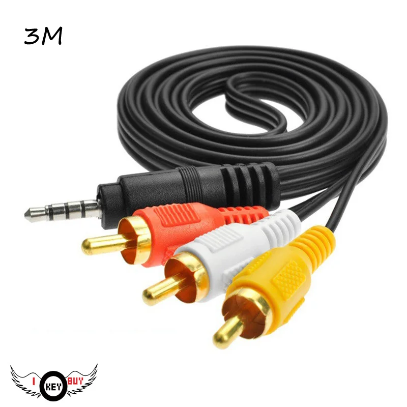 I Key Buy 3M AV Able 3 5mm Audio Kit Ane Three Lotus Line 3RCA аудио и видео кабель 5 хроматический