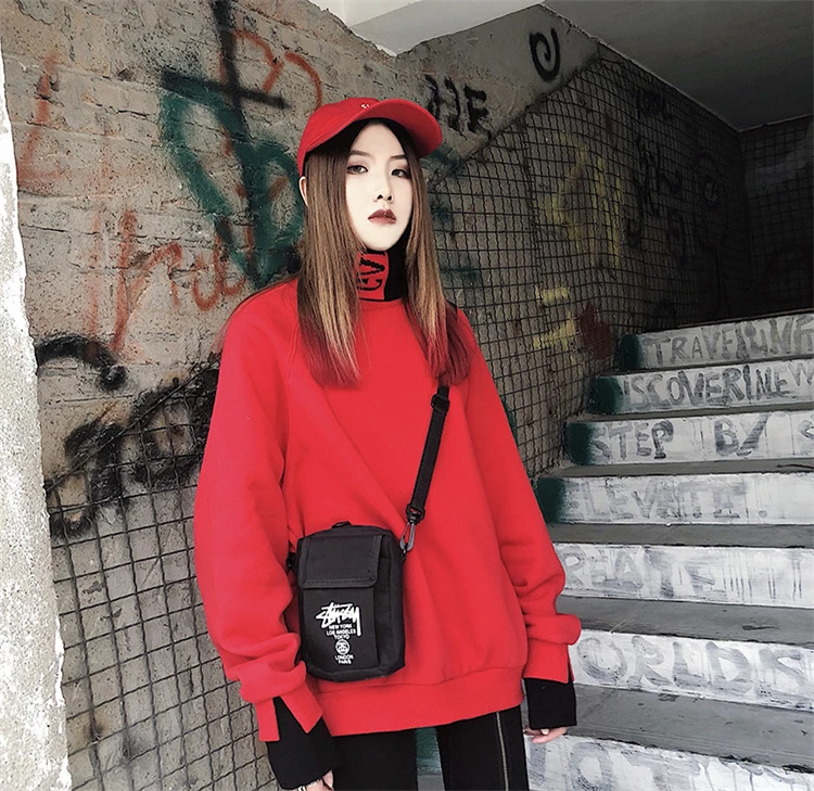 Autumn Winter Korean Women's Clothing Runaway Harajuku Oversize Hoodies High Collar Long Sleeve Loose Top Sweatshirt Pullover
