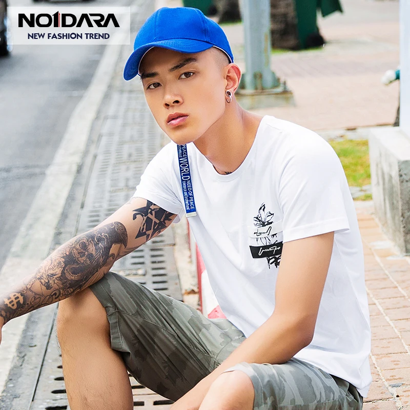 No.1 dara 2018 Мужская одежда летняя новая футболка с коротким рукавом повседневная