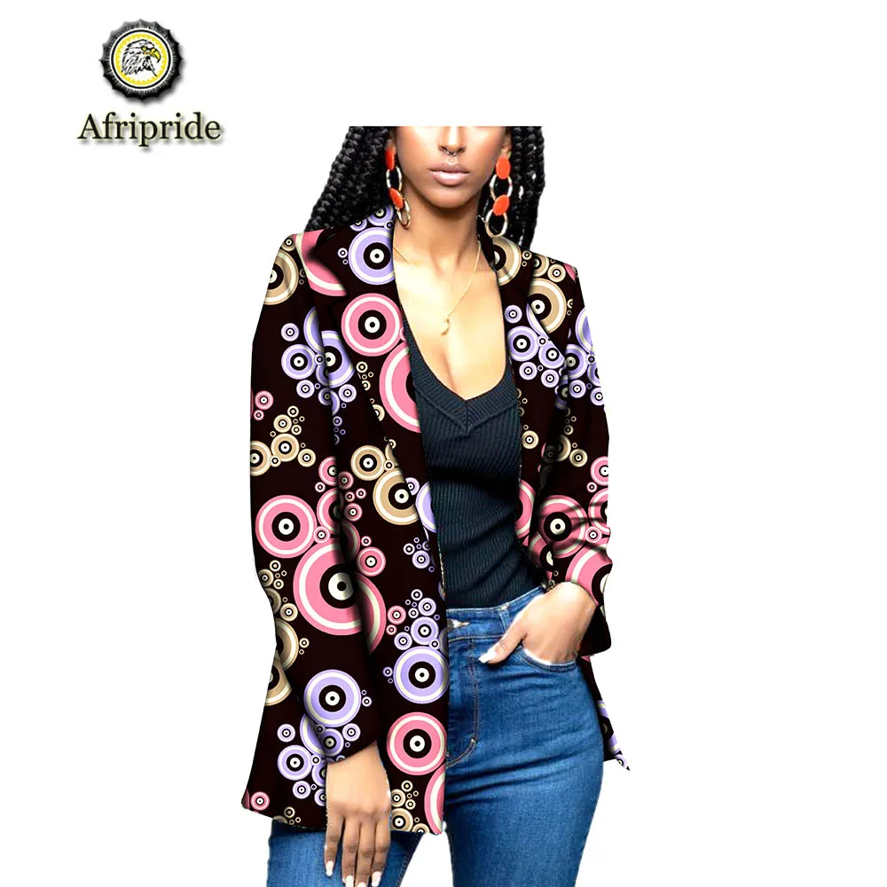 

2019 африканская женская одежда новый стиль африканская ткань Анкара принт Дашики базин богатые длинные пальто с карманами AFRIPRIDE S1924007