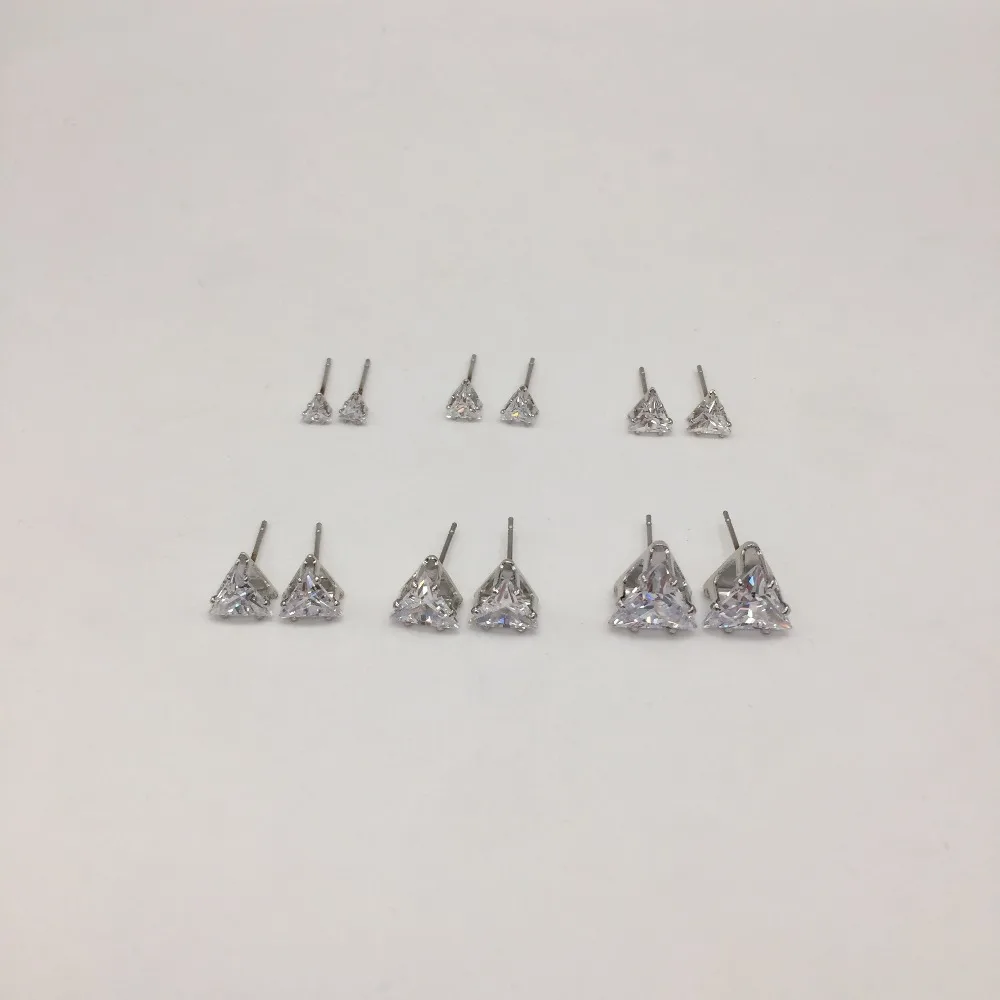 Летние новые женские ушные гвозди AAAA циркониевые треугольные