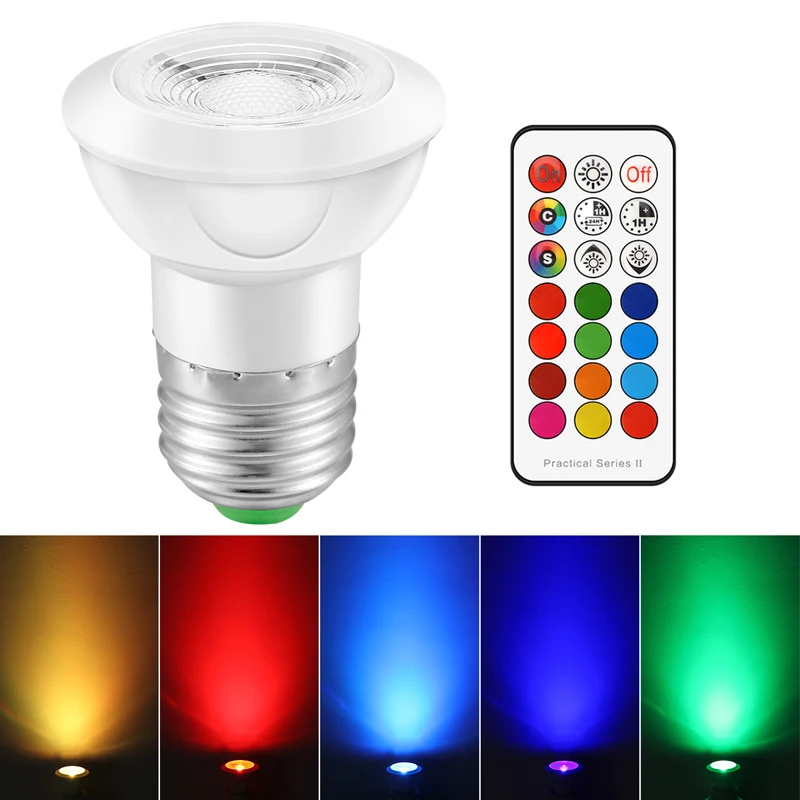 E27 GU10 16 Цвет Изменение RGB Магия света лампа синхронизации Управление le 85-265 В