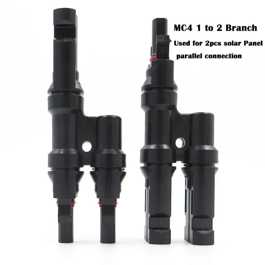 MC4 T T/3T/4 T/5 T/6 T филиал параллельное подключение 30A 1000 ватт Электрический MC4 разъем фотоэлектрических устройств Панель кабель провод подключения - Цвет: MC4 T