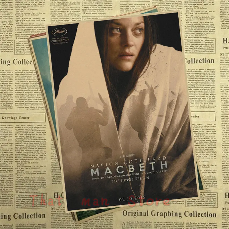 Macbeth плакат домашний декор крафт плакат рисунок ядро наклейки на стену 42*30 см