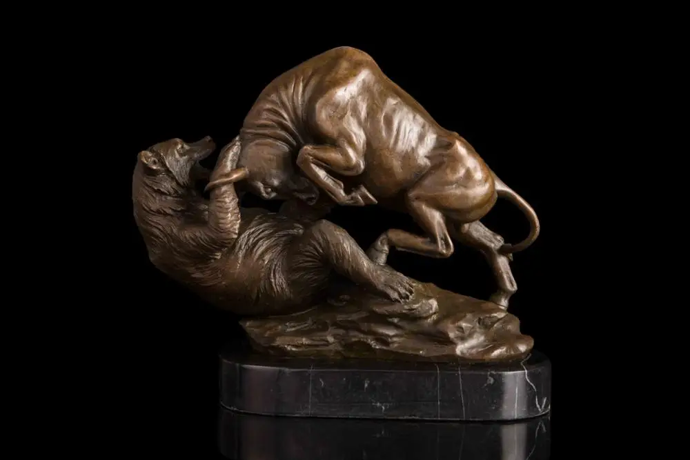 Голова искусства Ремесла Медная скульптура ремесла украшения животный бык рынок