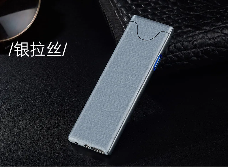 Ветрозащитный USB электронный датчик отпечатков пальцев Сенсорный зарядный воспламенитель светодиодный светильник двухсторонний ультратонкий светильник er