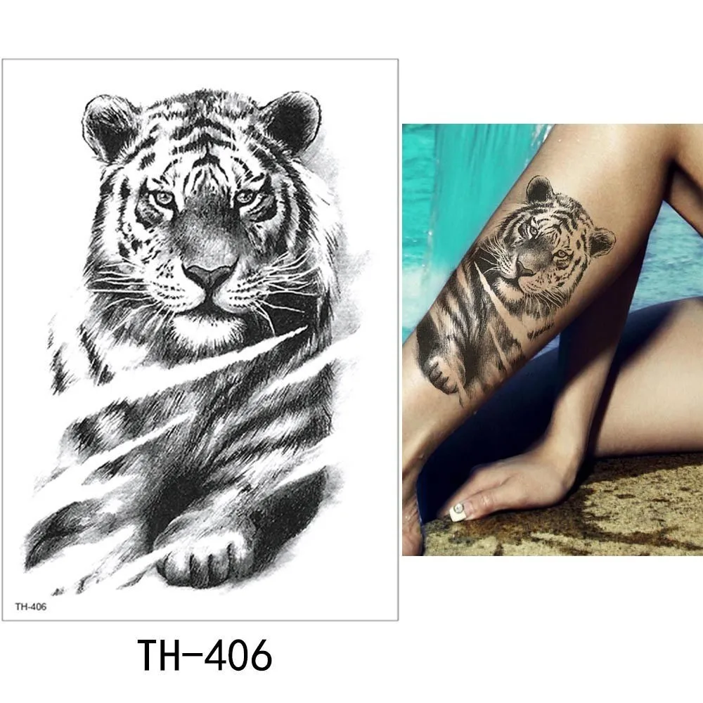 TH-406 Glaryyears 1 лист, временная татуировка, наклейка, модная Татуировка, Лев, флеш-тату, водонепроницаемый, маленькое боди-арт, для мужчин и женщин, TH Link 10 - Цвет: TH-406