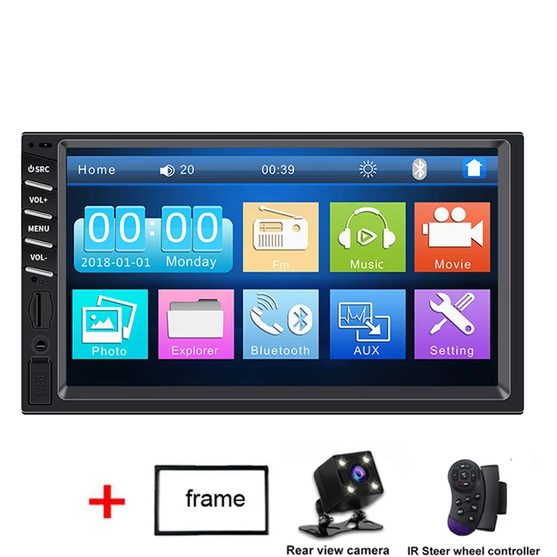 2din автомобильный радиоприемник 7 дюймов Сенсорный экран MirrorLink проигрыватель Android 2 DIN MP5 плеер Авто Bluetooth заднего вида Камера магнитофон - Цвет: frame control camera