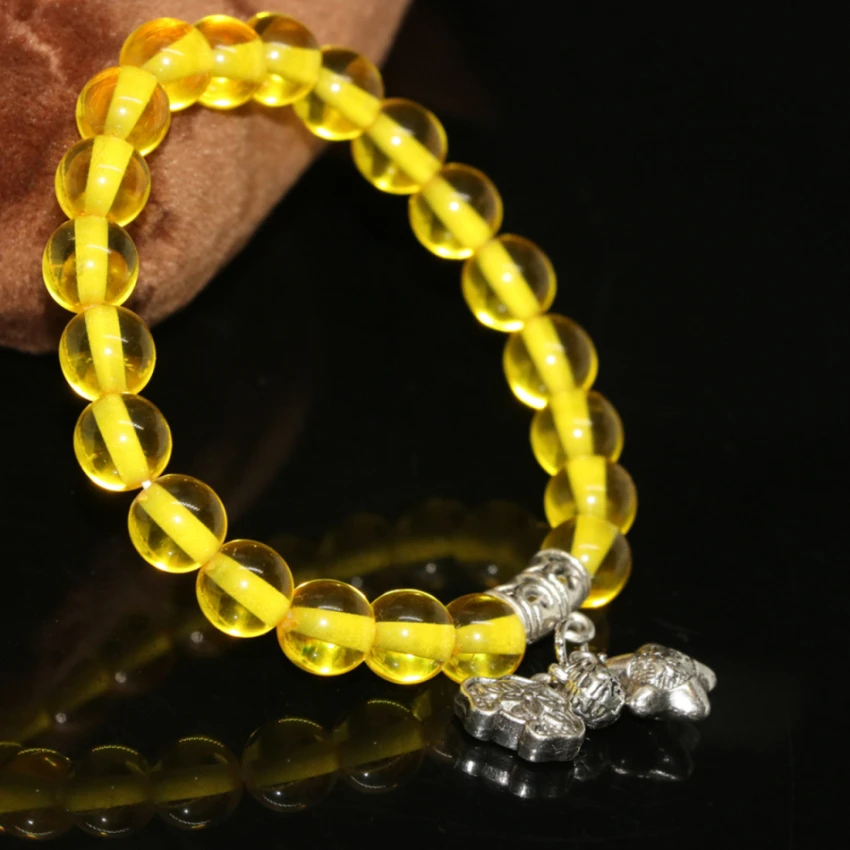 Новое поступление Богемия Стиль Мода 8 мм желтый имитация смолы пчелиный воск