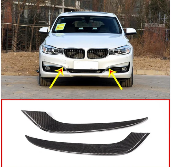 

Carbon Fiber Style ABS Chrome Front Fog Lamp Strips EyeLid Trim For BMW 3 Series GT Gran Turismo F34 2013-2018 Car Accessories