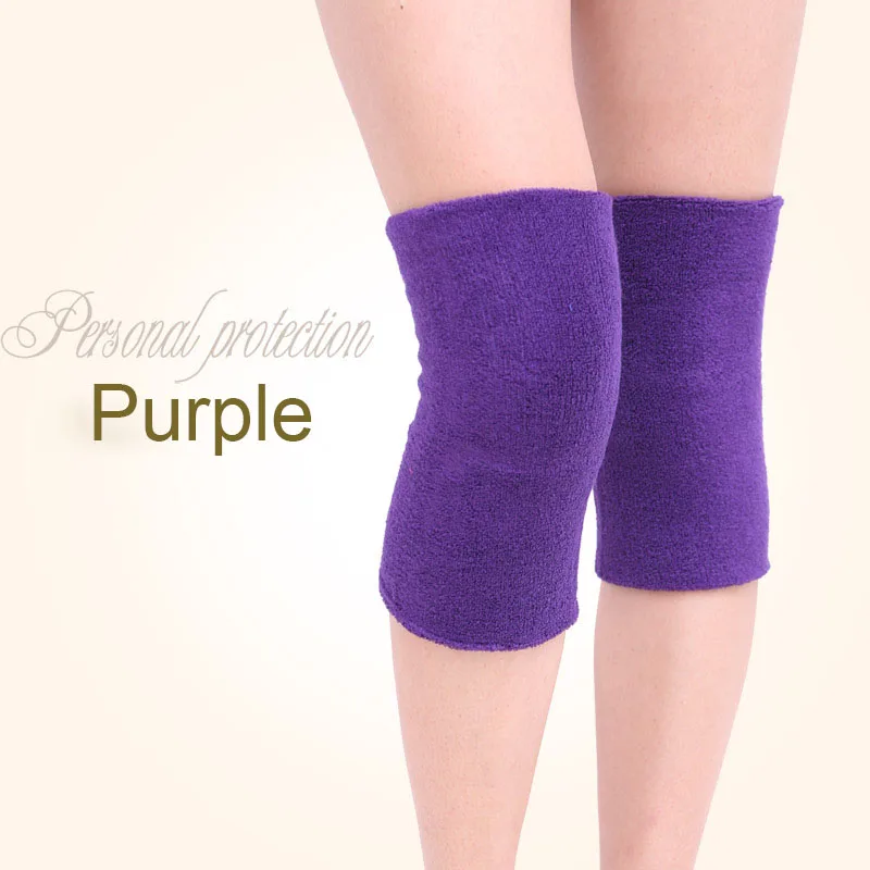 Purple 2Pcs AOLIKES 1 пара наколенников для поддержки, защита от артрита, высокая эластичность, наколенники для танцев, спорта, спортзала, наколенники, сохраняют тепло - Цвет: Purple 2Pcs