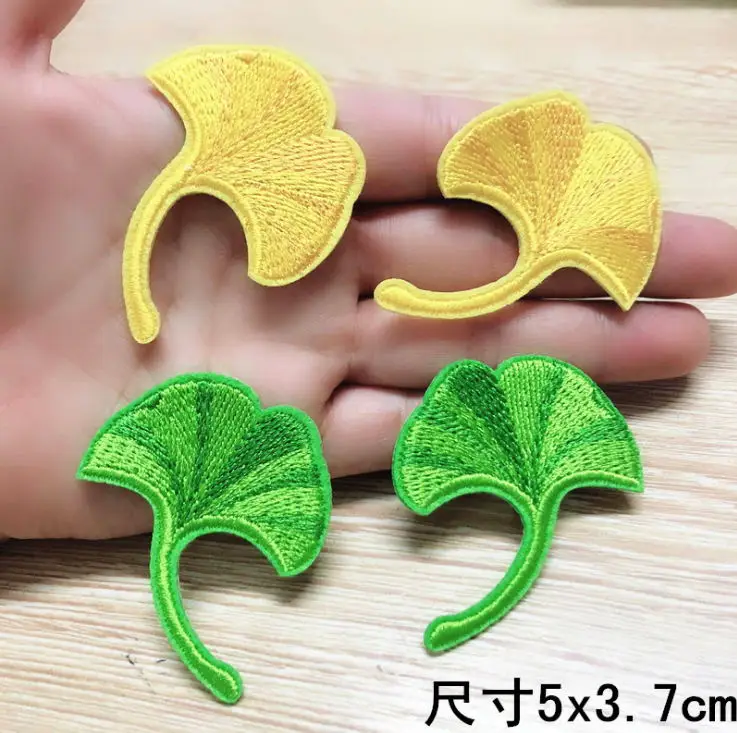 10 шт. вышитые нашивки с листьями дерева железная аппликация детская и взрослая