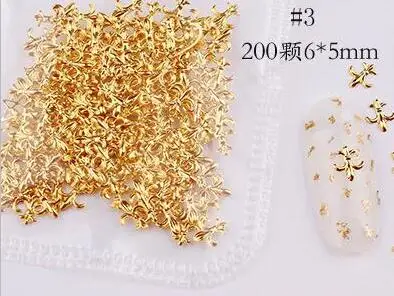 3D стальных шпилек/заклепки 200 шт./пакет японский 3D сплав для дизайна ногтей и заклепками JS08-31 полый круг* Квадратный* Треугольники аксессуары для ногтей, 01 - Цвет: color 3(200pcs)