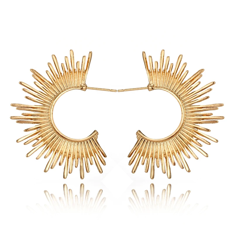 Docona винтажные золотистые цветные полукруглые висячие серьги с шипами Женская