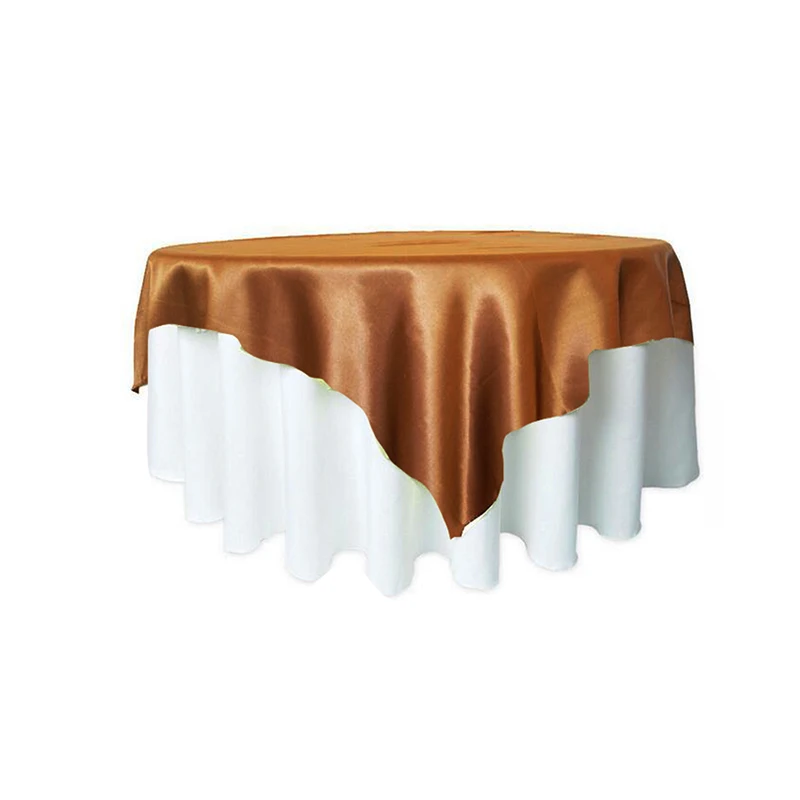 Chocolate 5" /72" квадратная атласная Накладка/12" круглая сатиновая скатерть для свадебной вечеринки, ресторана, банкета, декора - Цвет: Chocolate