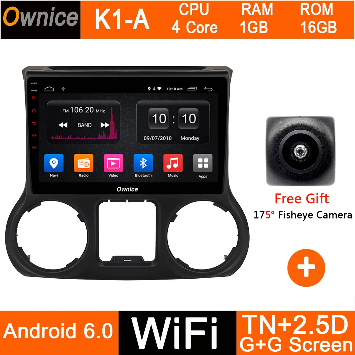 Android 9,0 8 Core 10," ips 4G+ 32G автомобильный проигрыватель с радио и GPS для Jeep Wrangler 2011 2012 2013 DSP CarPlay ADAS - Цвет: K1-A