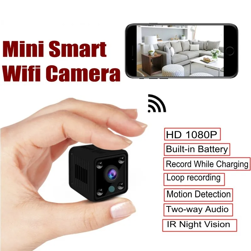 1080P WIFI Беспроводная мини ip камера ночное видение Обнаружение движения