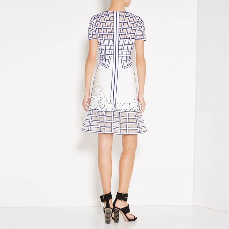 Висенте Горячая 2019 новый элегантный шик Клетчатый узор с короткими рукавами