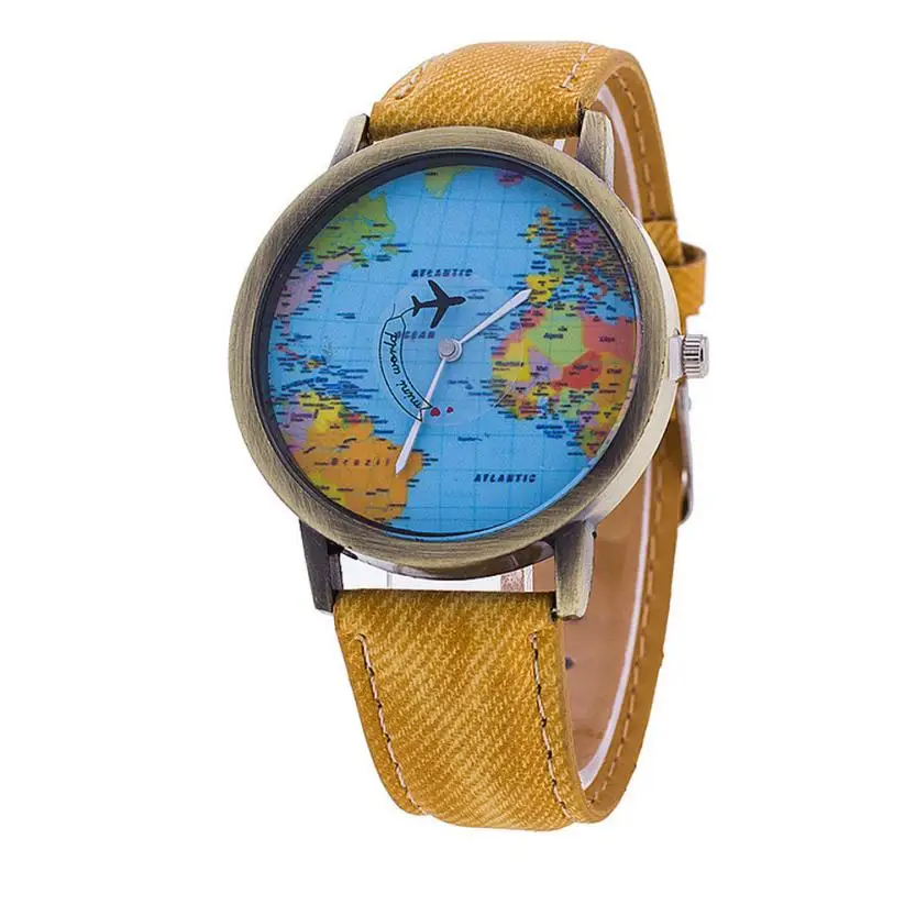 Часы мужские/женские аналоговые кварцевые с картой мира 2017 | Наручные часы