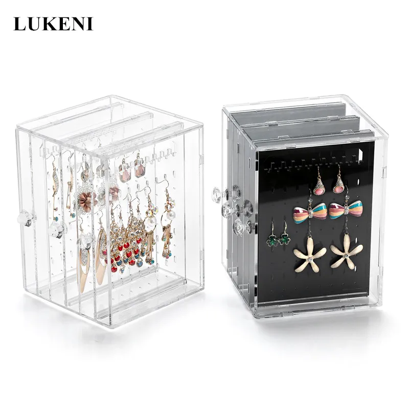 Lukeni коробка для сережек серьги Дисплей акриловый ювелирный Коробка органайзер