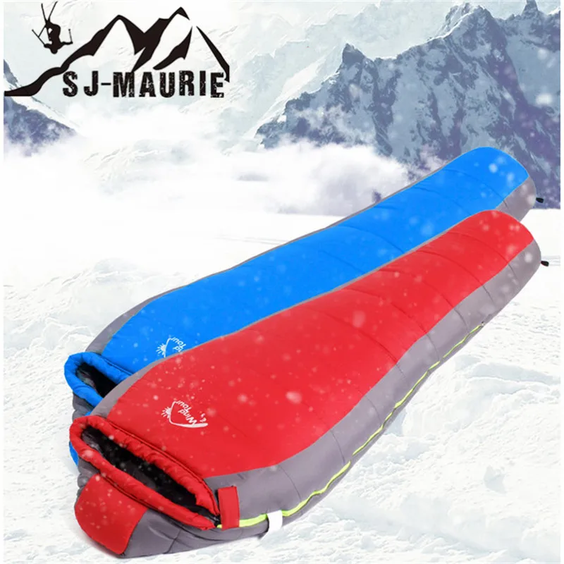 SJ Maurie Зимний водонепроницаемый спальный мешок для кемпинга 12 градусов Синий