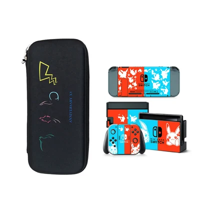 TN-switch-5254 Чехол для переноски Pokemo NNIVERSAPY XV kingd EVA с переключателем, сумка для хранения+ наклейка, чехол для консоли, игровые аксессуары-Pikachus - Цвет: TN-switch-5254