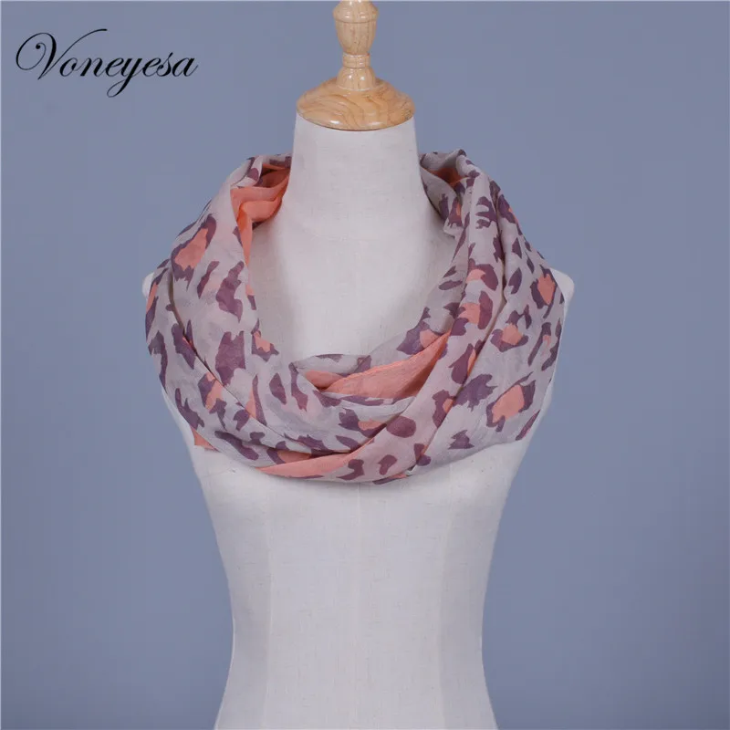 Для женщин летние леопардовым принтом Бесконечность Шарфы для kid'snood кольцо