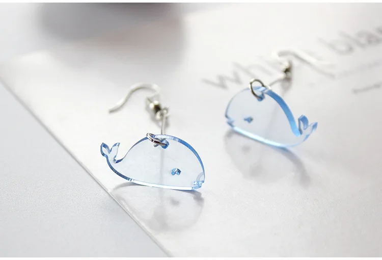 Fashion Acrylic Cute Blue Whale Octopus Drop Earrings Creative Lovely Marine Animals Sweet Jewelry Gift for Woman Girl | Украшения и