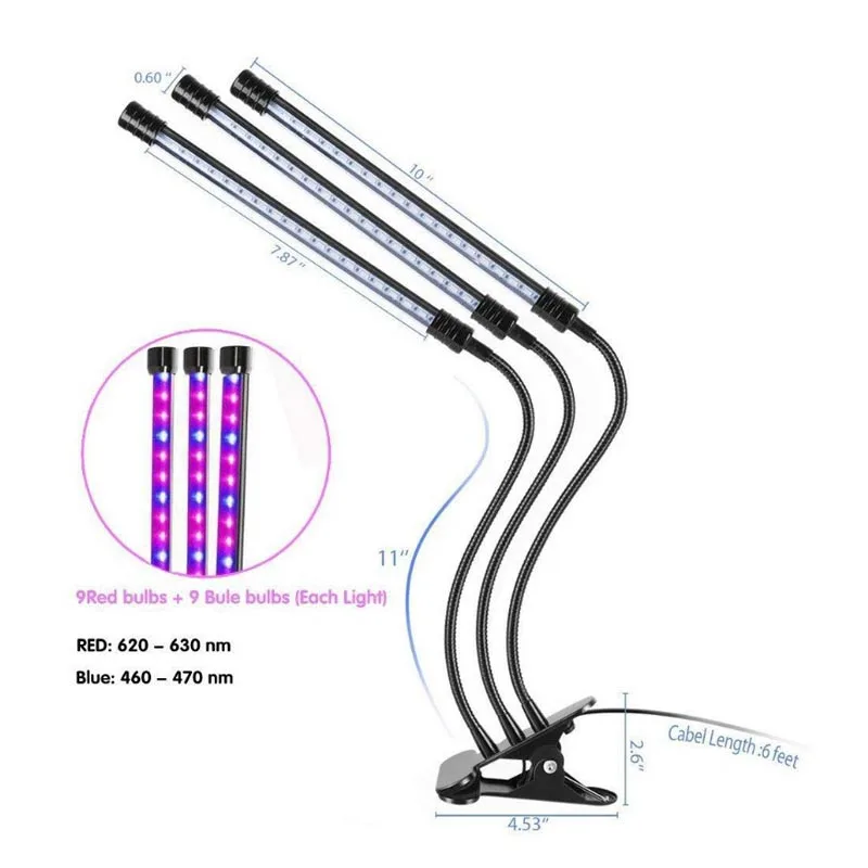 Лампа для выращивания растений с usb разъемом водонепроницаемая лампа