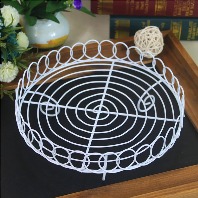 Средиземноморская белая настольная корзина для хранения Круглый Поднос