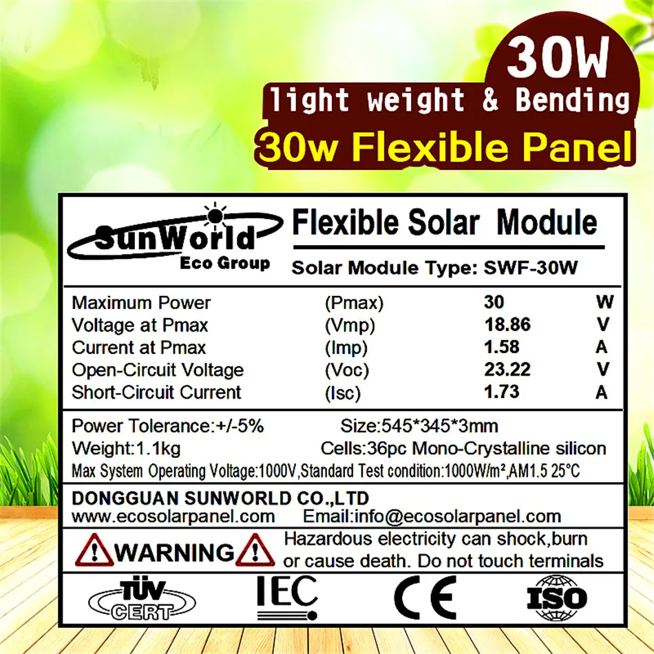 30 Вт ЭТФЭ Полугибкие солнечные панели 12v тонкие flexibble панель солнечных батарей на морской для зарядного устройства, панель солнечных батарей, широкий выбор, 12В 30 Вт