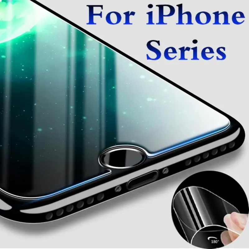 Защита экрана для iphone x Закаленное стекло 8 7 5 5S 6 6s 10 ix s glas защитная пленка полное
