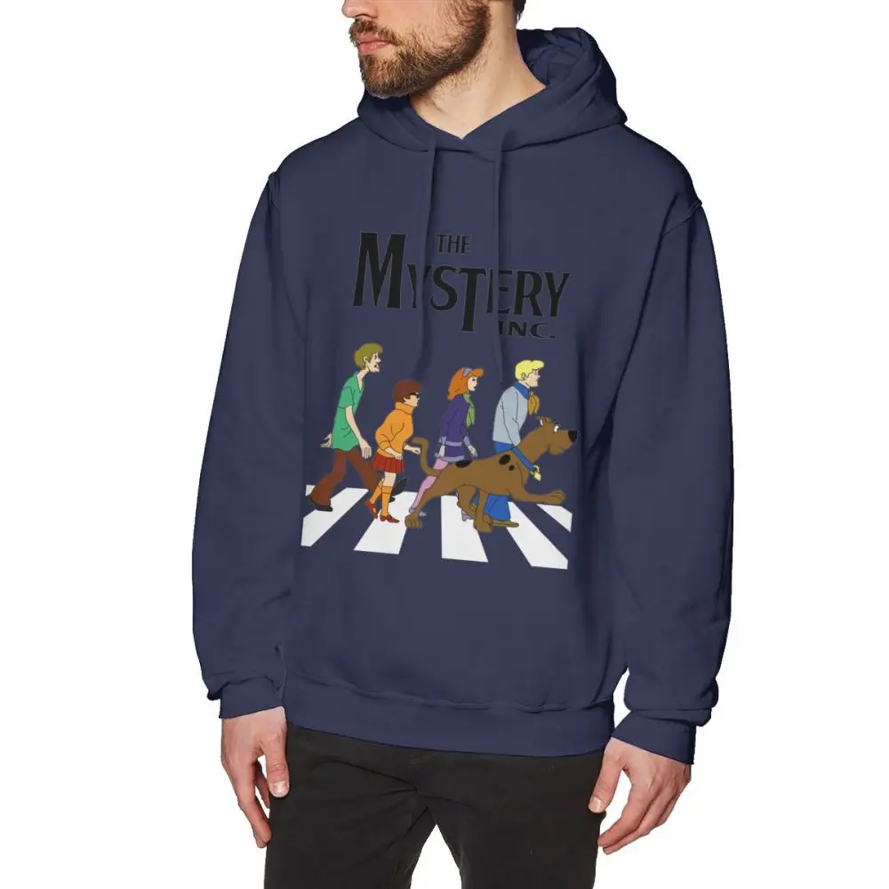 Тёмно-синий Толстовки Scooby Doo Abbey Road для мужчин в стиле рок-н-ролл Camiseta с круглым вырезом Повседневная Толстовка Новое поступление - Цвет: Тёмно-синий
