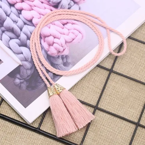 Pink 2pcs 2 шт. занавес кисточка 5 см хлопчатобумажная кисточка веревка завязка сзади простой стиль кисточки ручной работы DIY украшение для дома на окно аксессуары для одежды - Цвет: Pink 2pcs