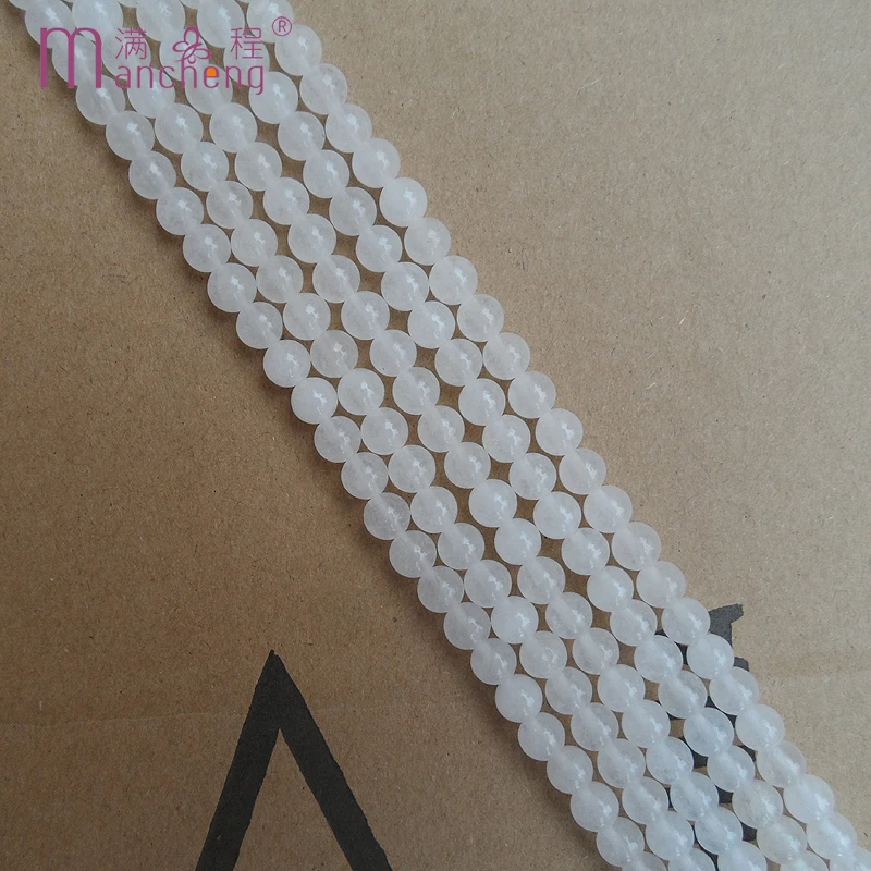 Белый натуральный 6 мм Снежный кварцевый камень бисер Оптовая Продажа с фабрики