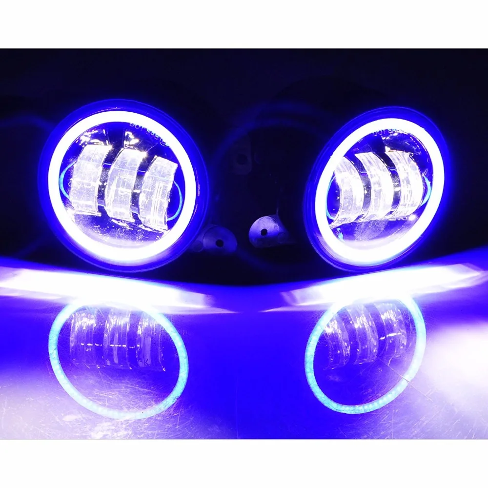 2 шт. черные 4 дюйма 12 в 30 Вт круглые светодиодные противотуманные фары с белым