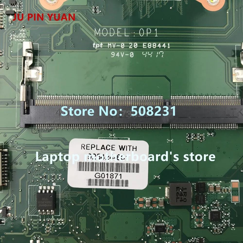 Ju pin yuan 925424-601 925424-001 для ноутбука hp 14-bs материнская плата для ноутбука DA00P1MB6D0 с PentN3710 полностью протестирована
