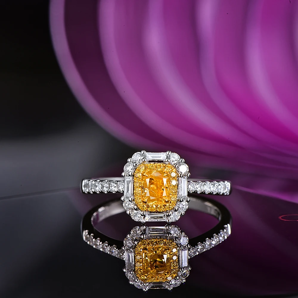 CaiMao 14KT/585 Белое золото 0.81ct натуральный бриллиант обручальное кольцо ювелирные