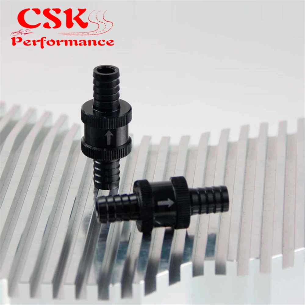 2 Pcs Aluminum 12mm 1/2&quot Non Return Check Valve One Way Petrol Fuel Diesel Silver/Black |
