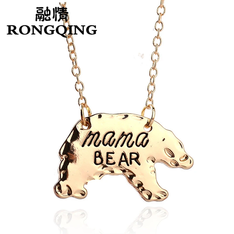 Ожерелье RONGQING 12 шт./лот Мама Медведь для женщин модная цепочка серебряного цвета