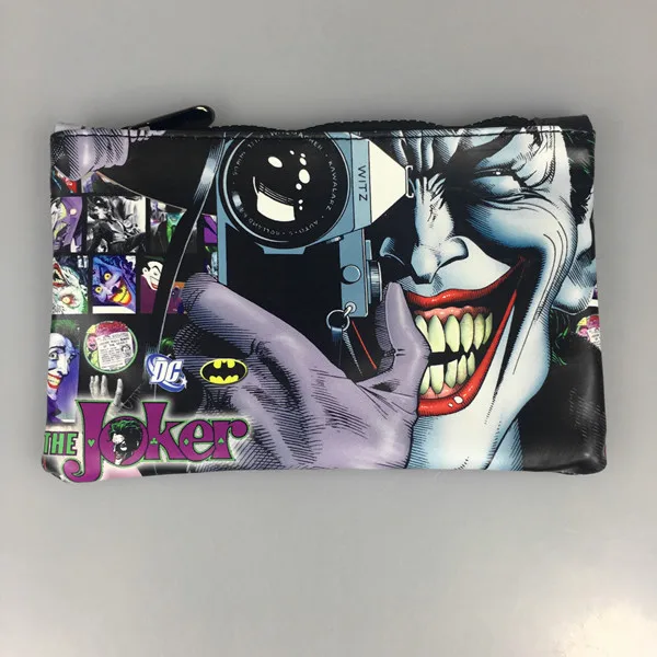 DC Marvel Comics карандашные кошельки Мстители герой Капитан Америка Человек-паук Железный человек прямоугольник длинный пенал на молнии сумка кошелек - Цвет: Черный