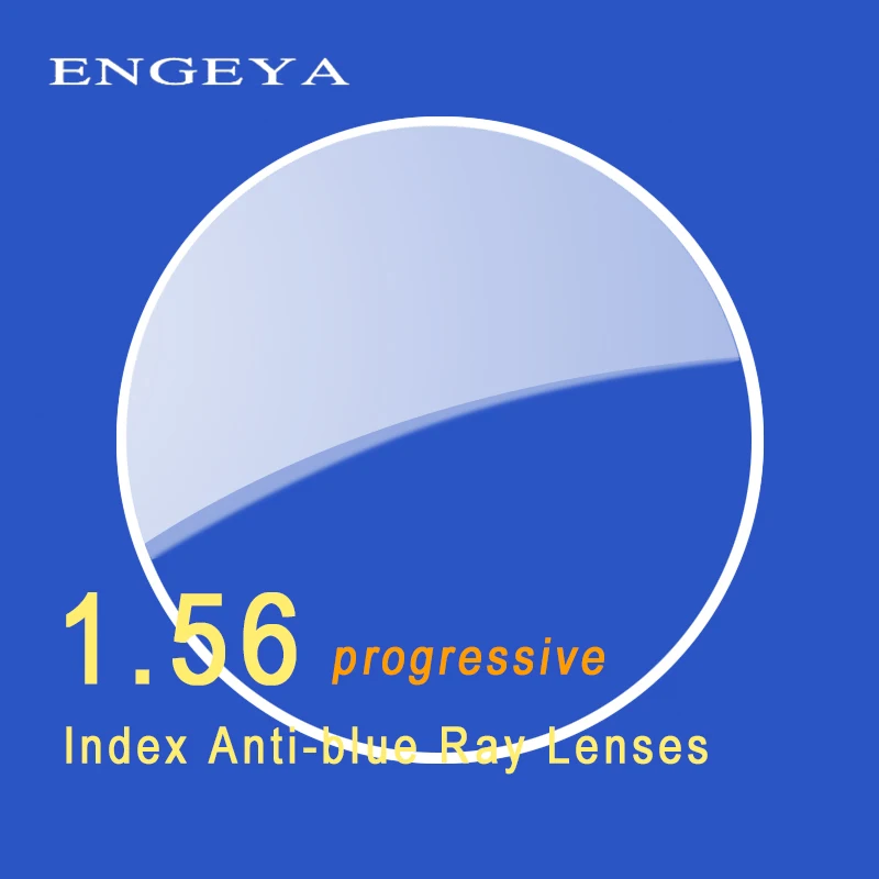 

ENGEYA 1.56 Index Progressive Anti-blue Single Vision Resin Lenses for Myopia Hyperopia Prescription Eyeglasses Lens UV400