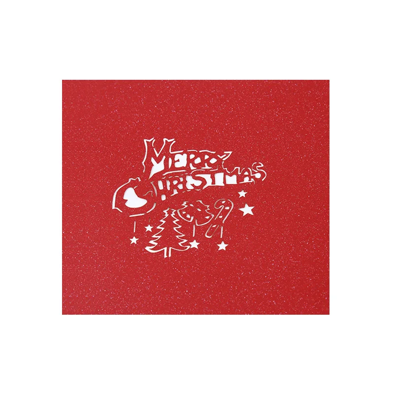 Рождественская оригами лазерная резка бумаги поздравительная открытка 3D